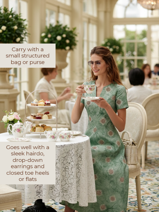 Aqua Mint Bagru Medallion Dress