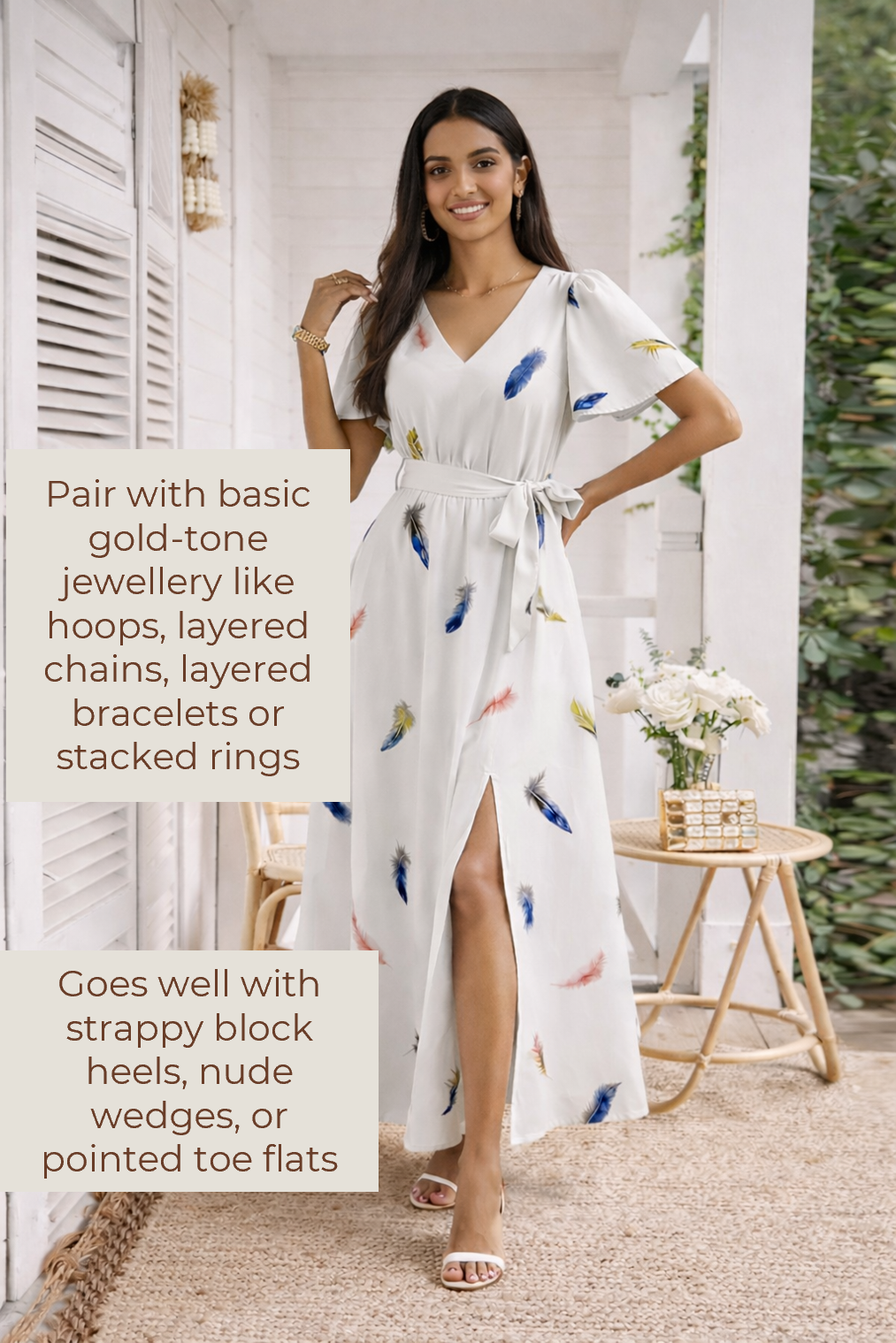 Mughal Pankh Art Wrap Dress