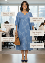 Sanjhi Art Neel Patra Dress