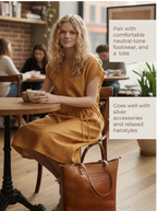 Mustard Spangle Tie-up Dress