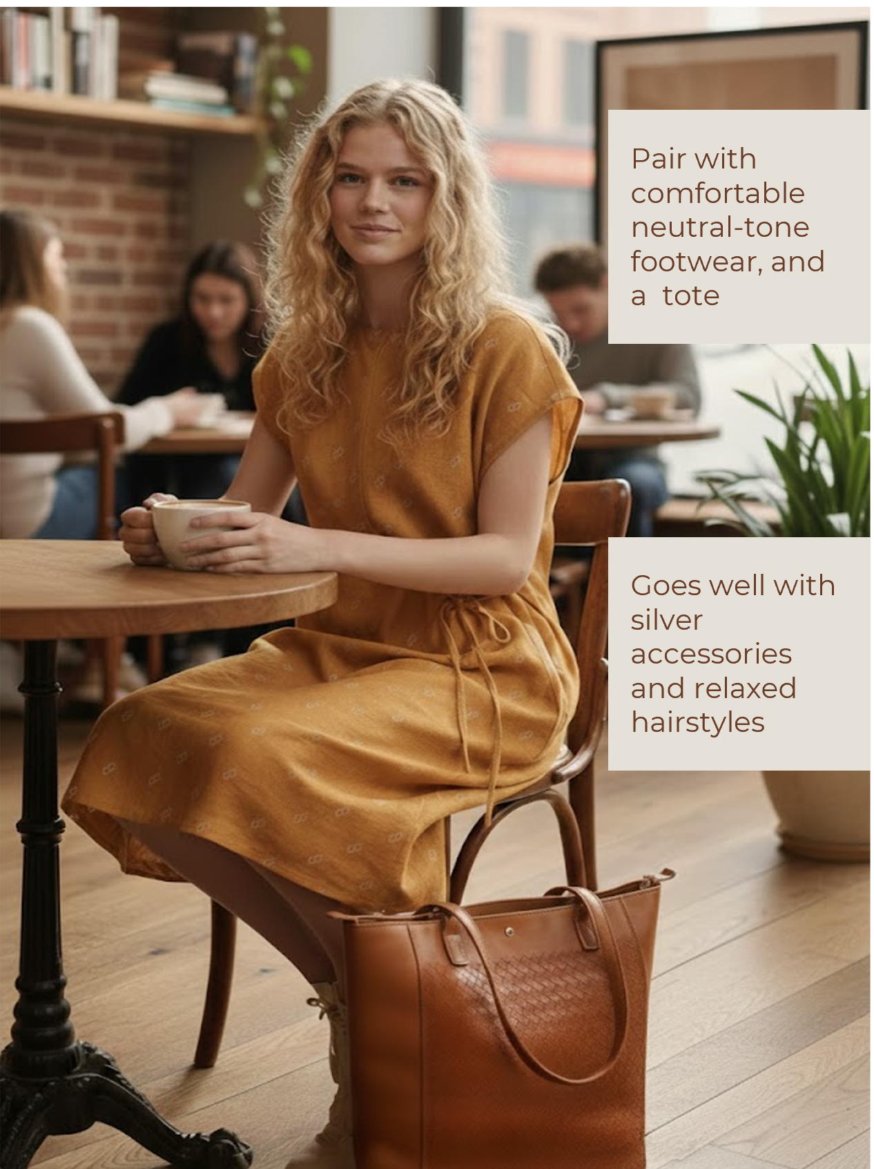 Mustard Spangle Tie-up Dress